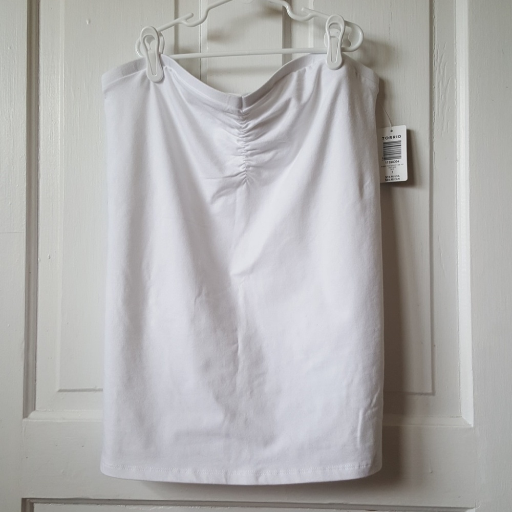 Torrid White Sweetheart Tube Top